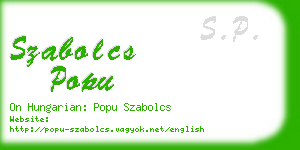 szabolcs popu business card